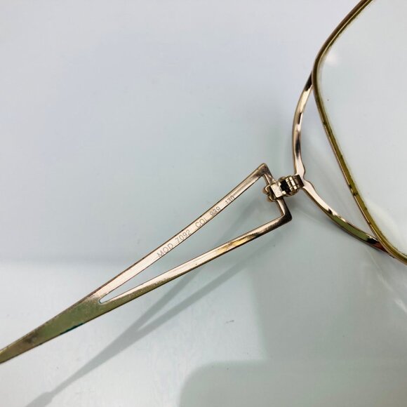 Vintage Marcolin Eyeglass Frames Only 56-16-130 Italy Gold / Purple Blue 80s - Picture 9 of 10